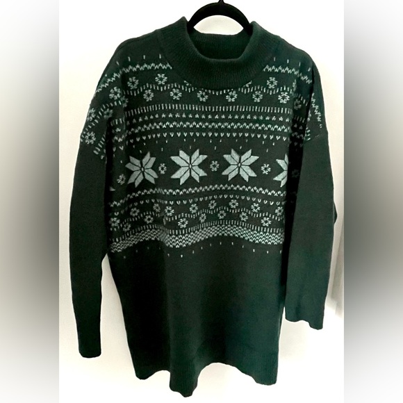EUC 2X Penningtons Forest Green Fair Isle Sweater - Picture 5 of 9
